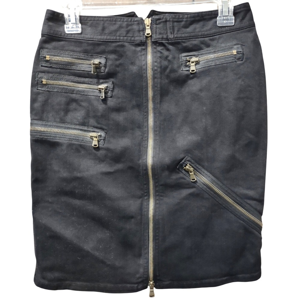 NWT! MARC BY MARC JACOBS Black Pencil Skirt Zipper Detail Size 2 Designer